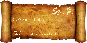 Szőlősi Huba névjegykártya